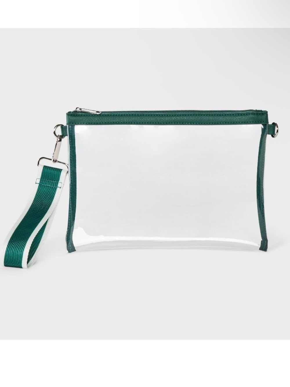 wild fable Clear Wristlet Clutch with Green Trim